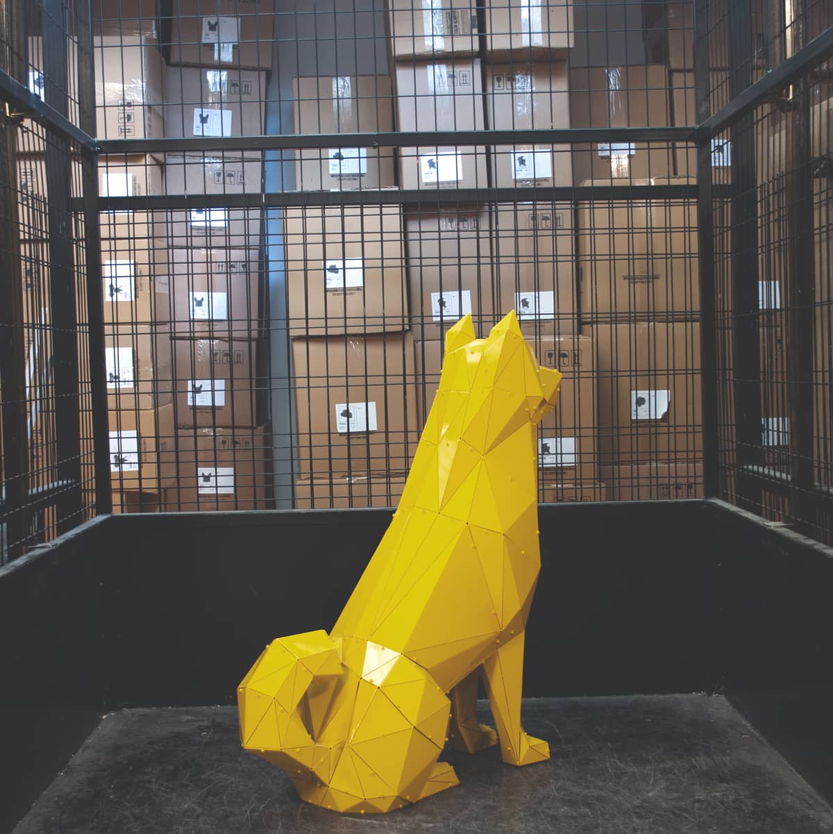 AKITA ▪ OUTLET | 3D Metal Geometric Akita Dog Statue OTTOCKRAFT™