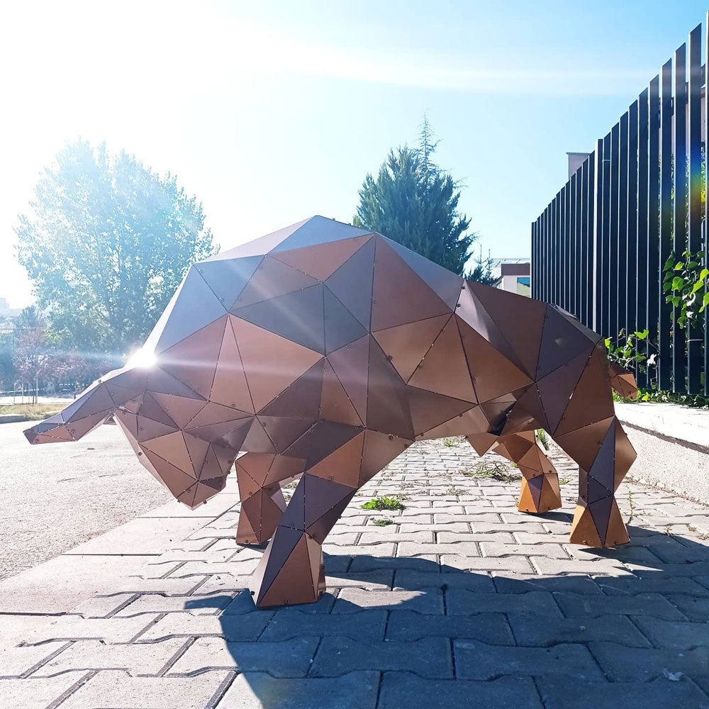 BULL XL | 3D Metal Geometric Bull Statue OTTOCKRAFT™