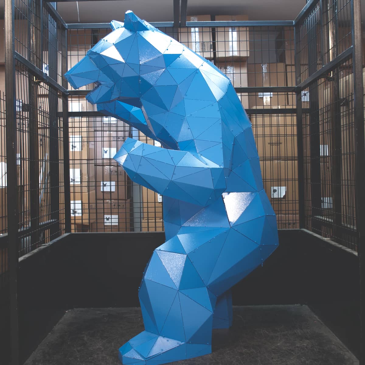 BERNE V2 ▪ OUTLET | 3D Metal Geometric Standing Bear Statue OTTOCKRAFT™