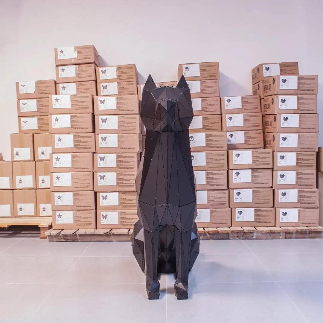 AKITA | 3D Metal Geometric Akita Dog Statue OTTOCKRAFT™