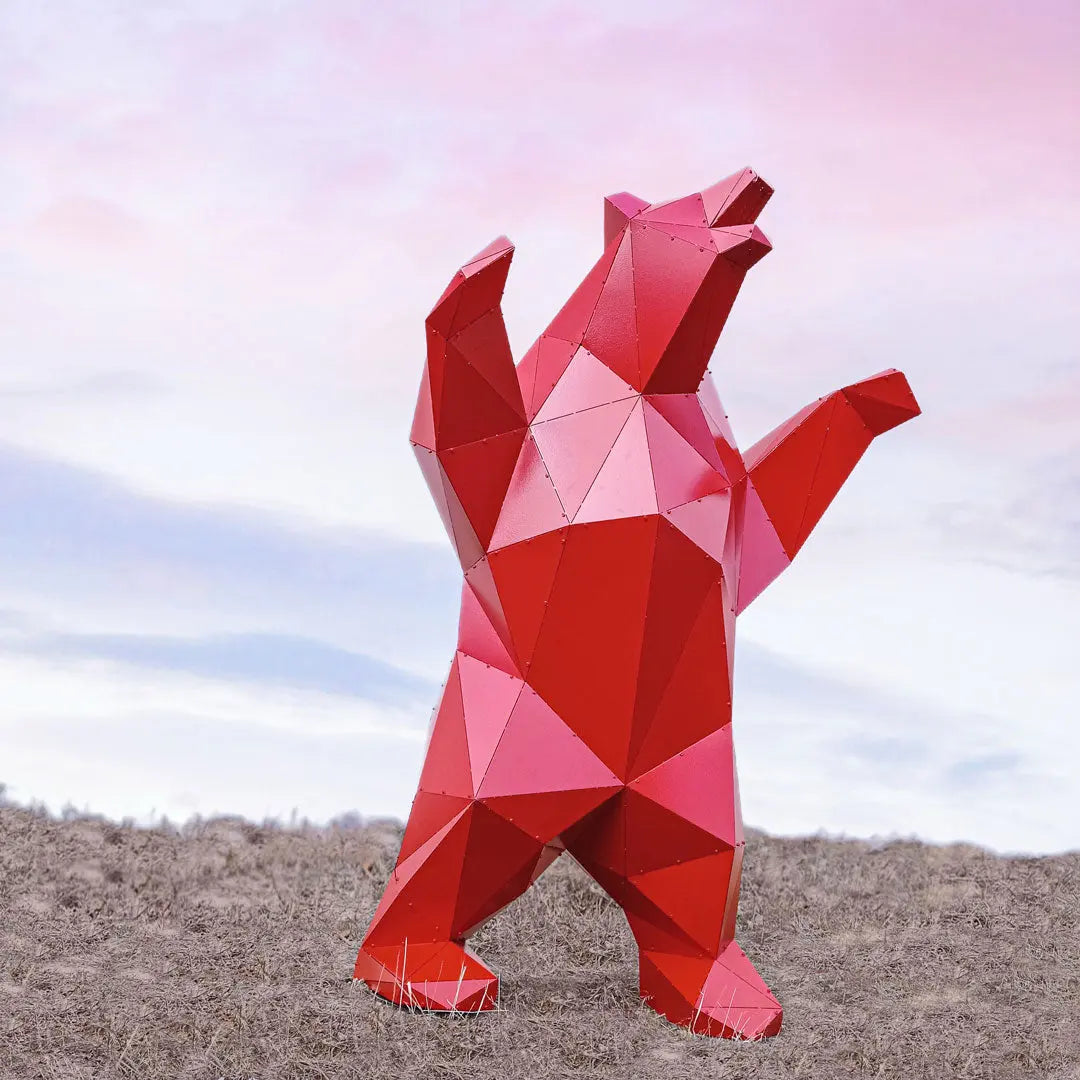 BERNE | 3D Metal Geometric Standing Bear Statue OTTOCKRAFT™