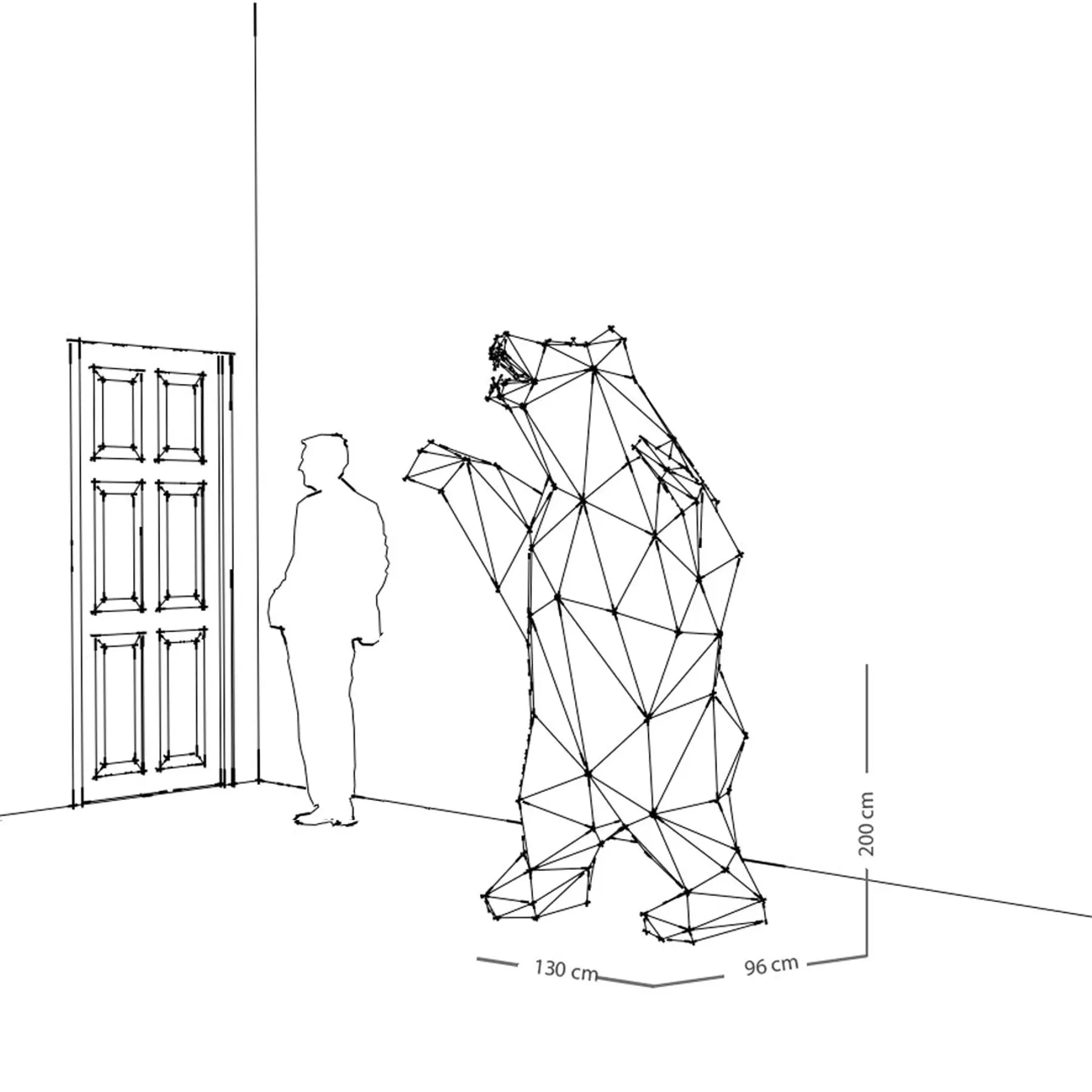 BERNE | 3D Metal Geometric Standing Bear Statue OTTOCKRAFT™