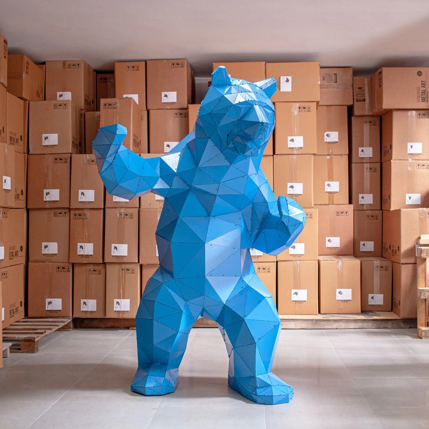 BERNE V2 | 3D Metal Geometric Standing Bear Statue OTTOCKRAFT™