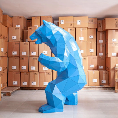 BERNE V2 | 3D Metal Geometric Standing Bear Statue OTTOCKRAFT™