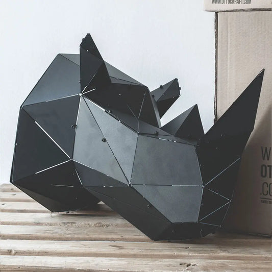 RHINO | 3D Metal Geometric Rhino Head Wall Decor OTTOCKRAFT™
